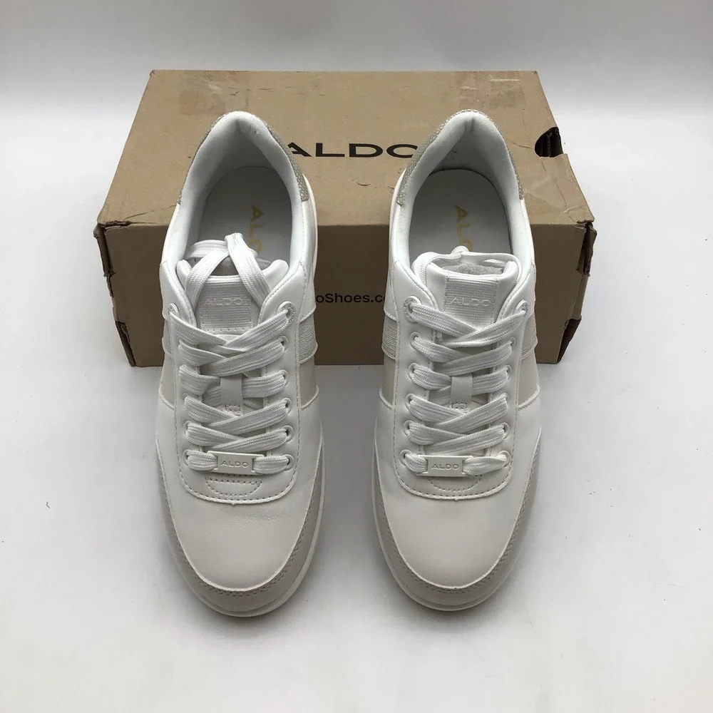 Aldo Hestia-100 Womens White Beige Low Top Lace Up‎ Sneakers Size 6 NEW